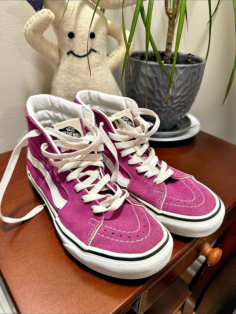 Vans Sk8-Hi Pink & White High Top Sneakers